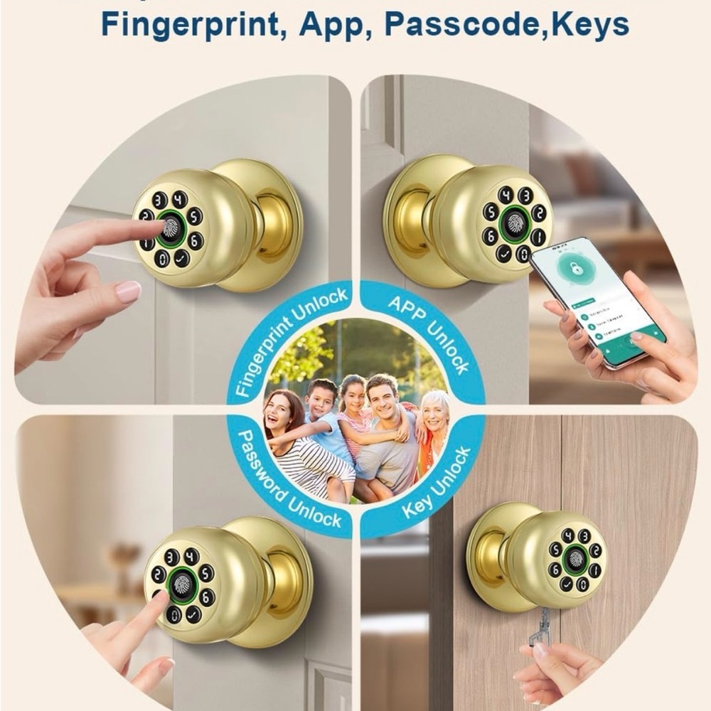 Smart Door Knob w/ Keypad & Fingerprint | App Control Lock | K10 Plus - Picture 2 of 9